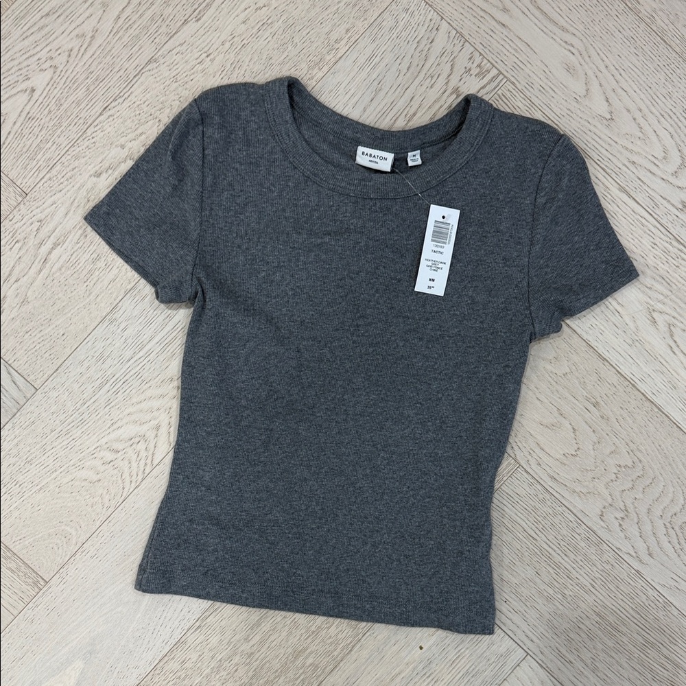Babaton Gray Tactic Short Sleeve Tee